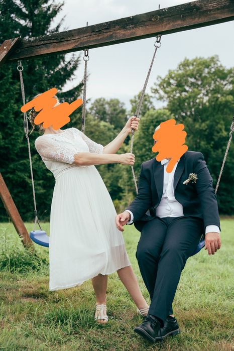 Sukienka kremowa koronkowa tiul ślub uroczystość