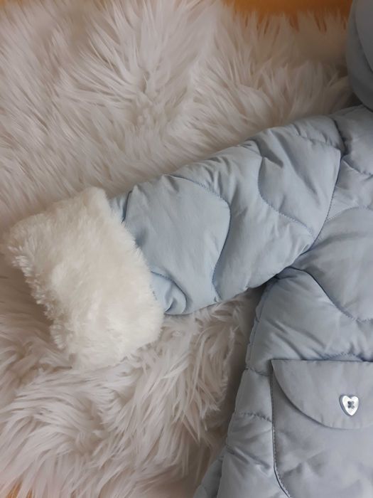 Kurtka C&A 86 nowa błękitna biały miś ciepła