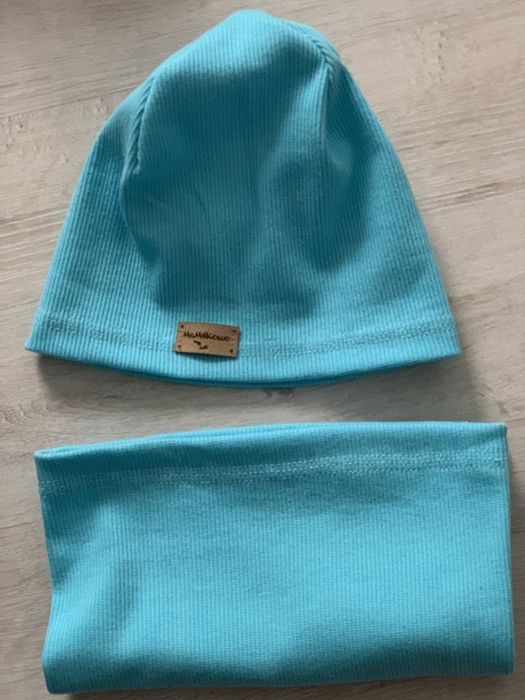 Fiolet/rudy//bordo/czerwony czapka i komin 2-4 latka