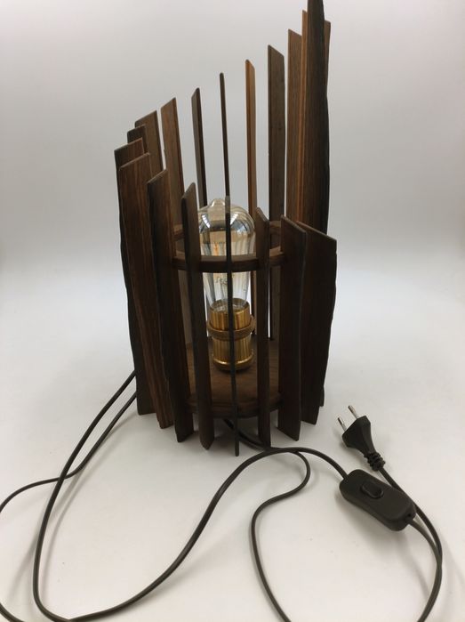 Лампа настольная світильник з дерева мореного дуба декор