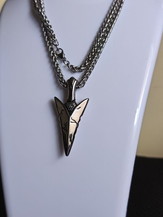 Colar 100% aço inoxidável Viking Silver Arrow