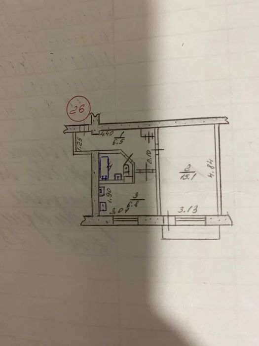 Продам 1 ком. кв-ру, Кичкас, ул. Радиаторная 2 этаж 5ти этаж.дома