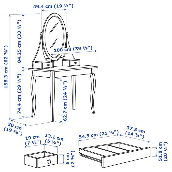 Biała Toaletka Ikea Hemnes