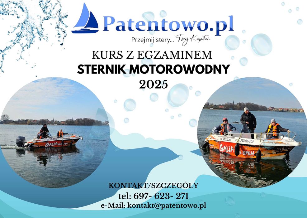 Kurs Sternik Motorowodny, Kurs Żeglarski, Motorówka, Skuter, Patent