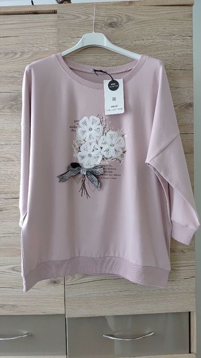 Bluza megi 3/4rękaw brudny róż