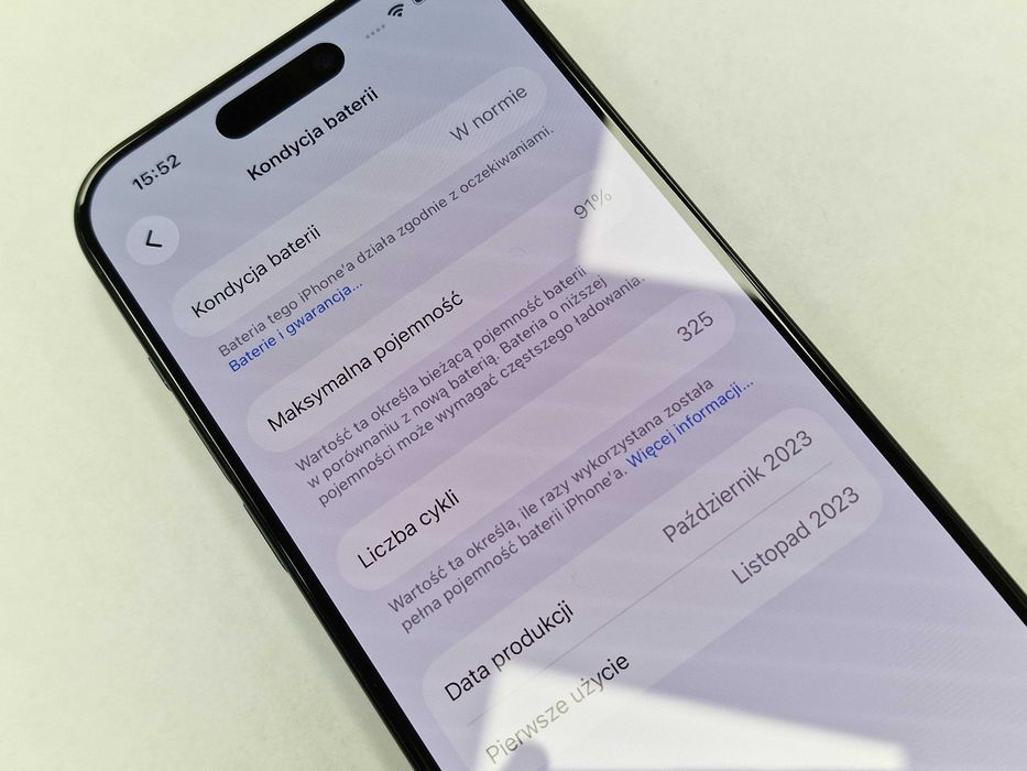 Iphone 15 PRO 128GB/ Blue Titanium/ 91%/ Grade A-/ + ładowarka