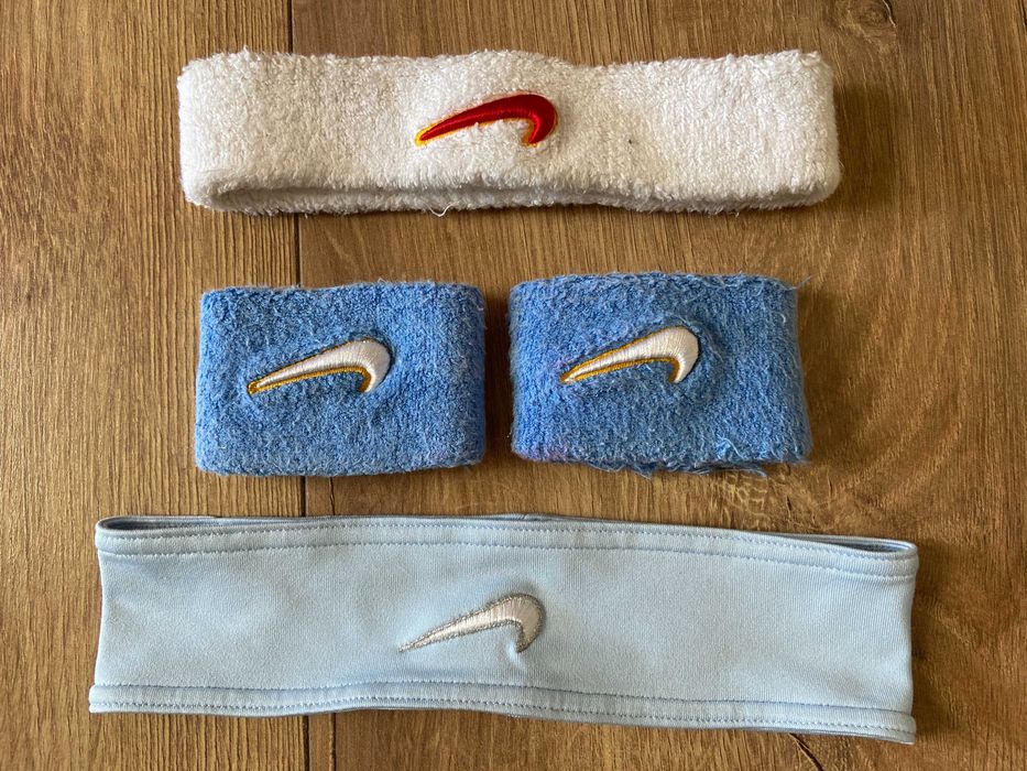Opaska na głowę i nadgarstki frotte Nike Opaska poliestrowa Zestaw