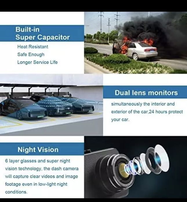 Видеорегистратор full hd с двумя камерами