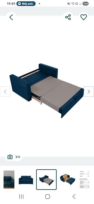 Sofa dwuosobowa turkusowa