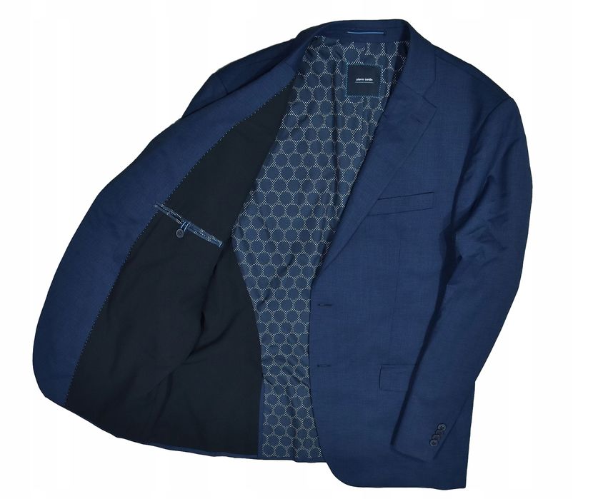 Pierre Cardin Granatowa Marynarka Z Mieszanki Materiałów 27