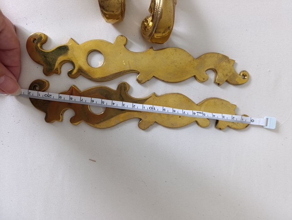 Mosiężna klamka kompletna