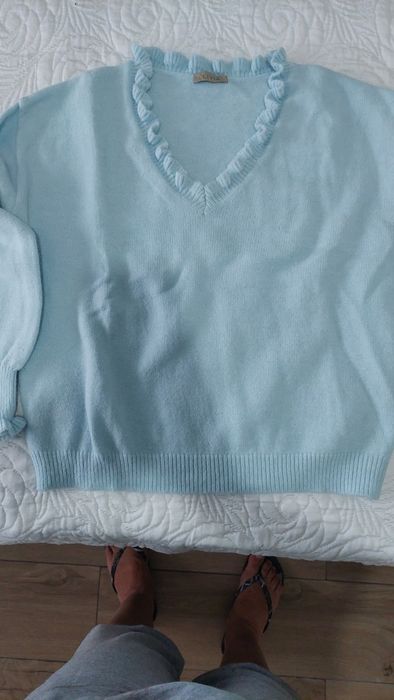 Camisola de malha azul