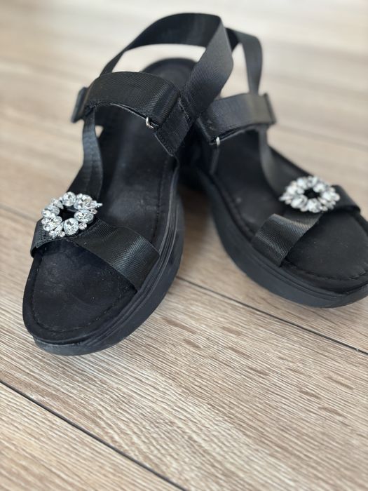Sandaly damskie H&M czarne mega wygodne
