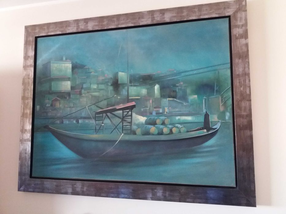 Pintura a óleo »Barco Rabelo», de Mário Portugal