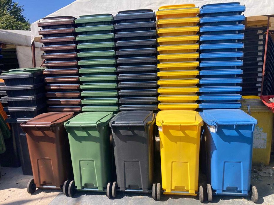 Nowe pojemniki na odpady 240l kosze na śmieci 5 kolorów kubeł kontener