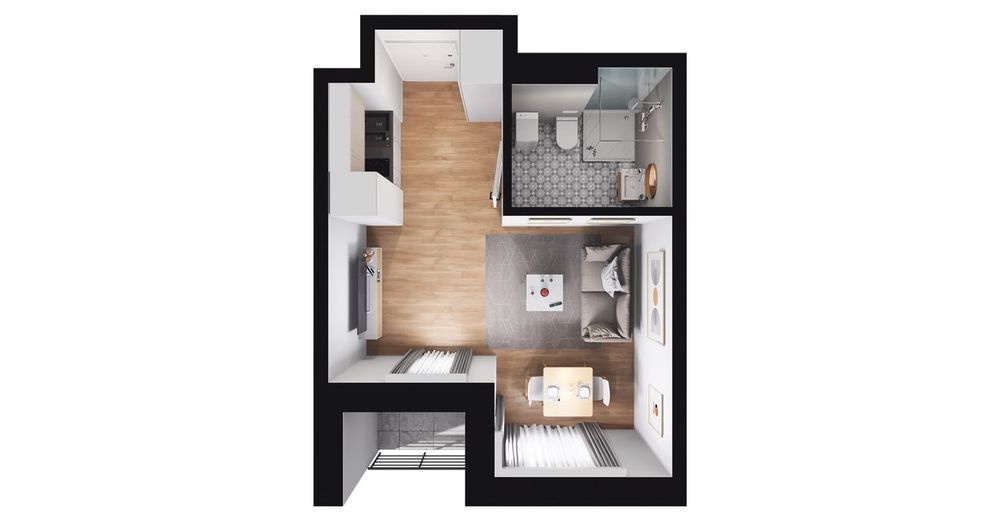 1-pokojowy apartament inwestycyjny 24m2 + loggia