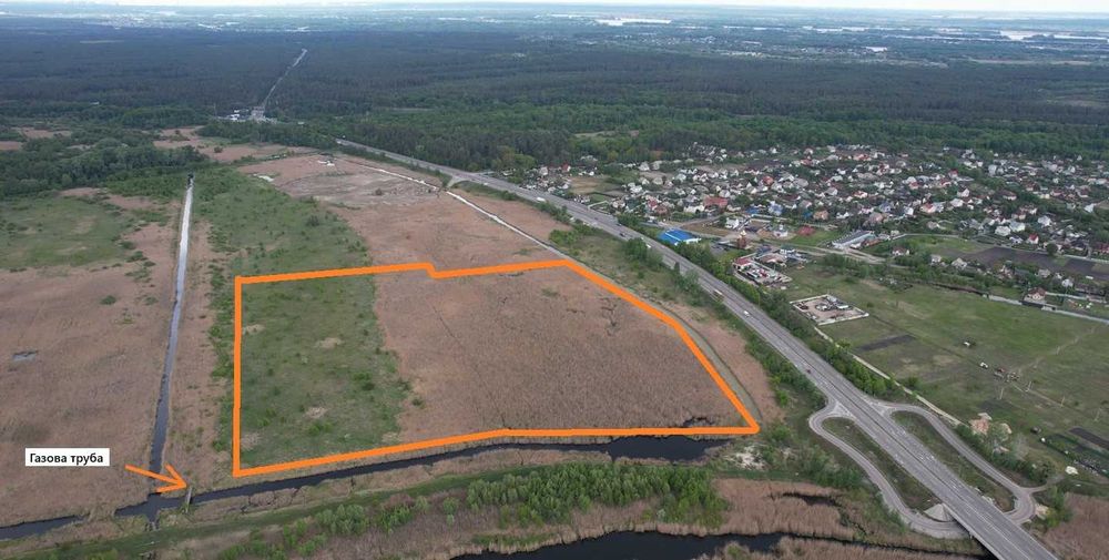 Фасад  Обухівської траси, 145 соток 90 та 125 соток  Таценки, Нові Безрадичі