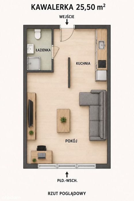 Kawalerka / Kapuściska 25,5 m2 / do wprowadzenia
