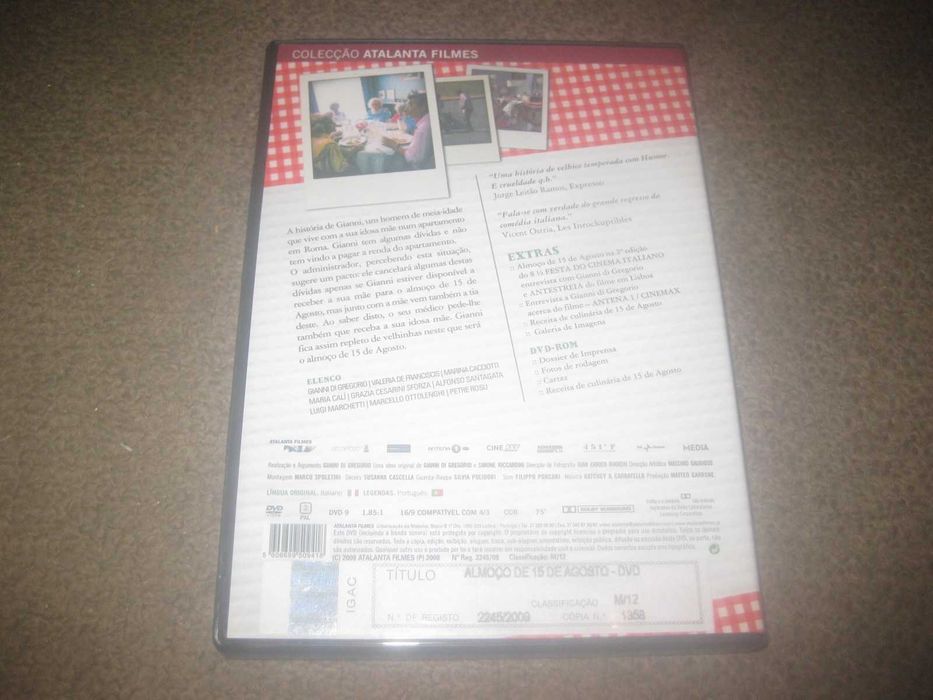 DVD "Almoço de 15 de Agosto" com Gianni Di Gregorio/Raro!