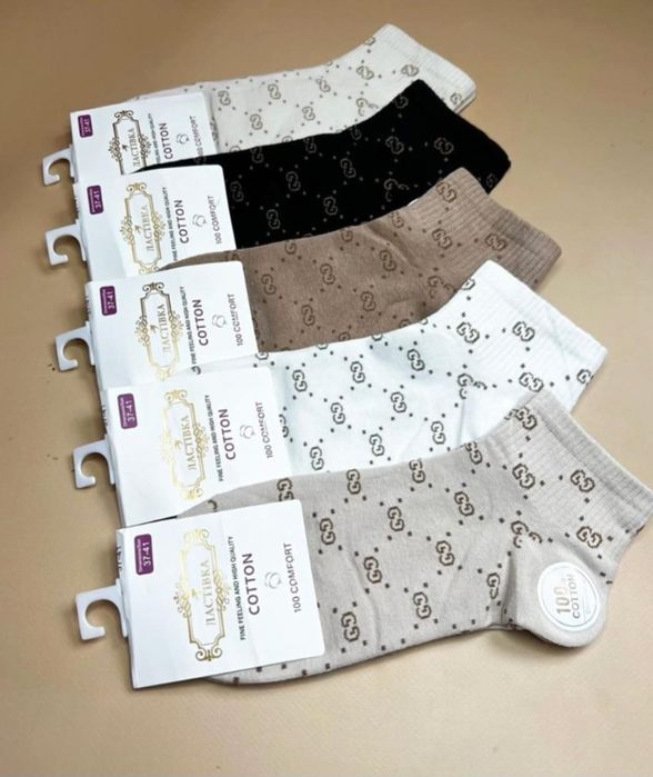 Бавовняні ароматизовані шкарпетки з брендовими принтами. Розмір 37-41.