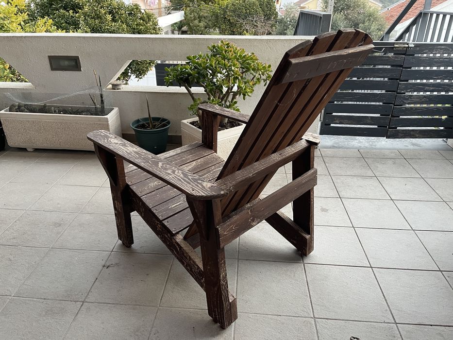 Cadeira Adirondack em madeira maciça – artesanal | feita à mão