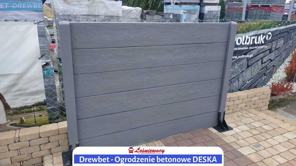 Ogrodzenie betonowe płyty palisadowe deska ogrodzenie posesji DREWBET