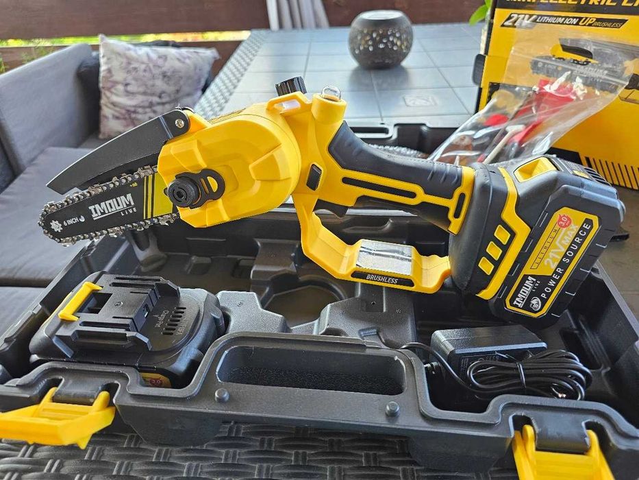 Piła Łańcuchowa Akumulatorowa Pro Pilarka 6" 2 Aku+Walizka Mocna Imoum
