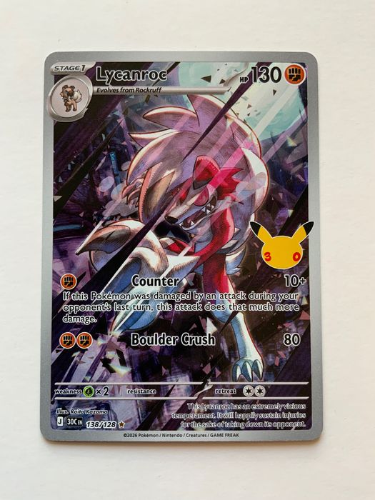 Pokemon 30th Celebration Crobat, Meowth, Lycanroc dla Pana Michała.