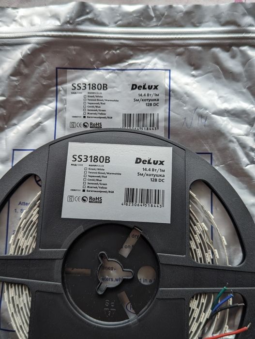 Светодиодная лента SS3180B / RGB 14,4Вт IP20 DELUX