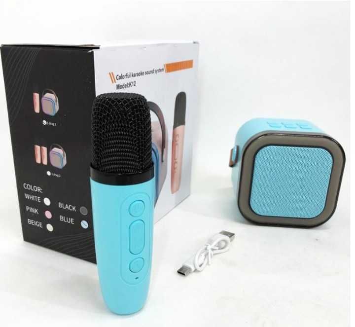 Колонка з карооке мікрофоном та кольоровим підсвічуванням 10 Вт.