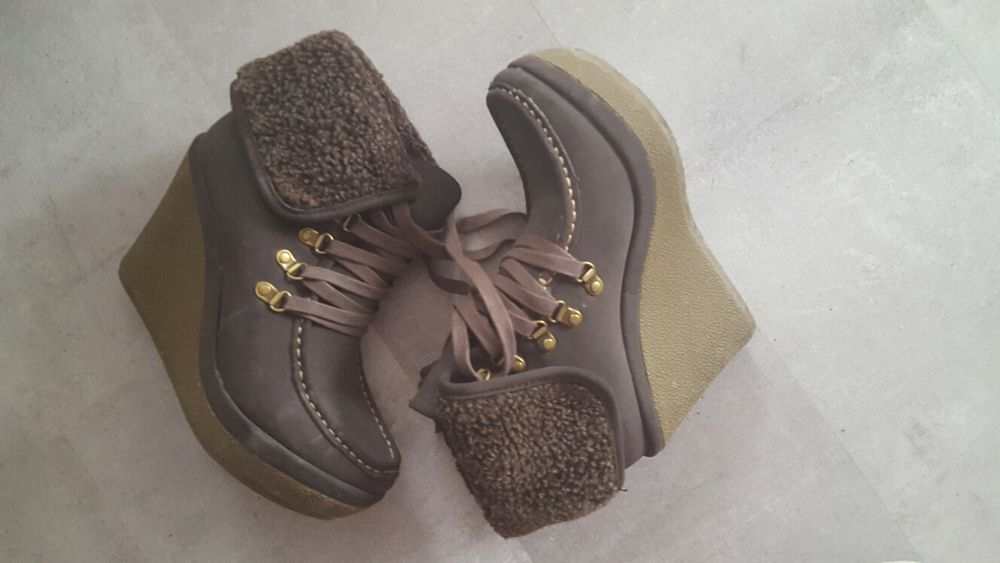 Koturny botki futerko ciemny brąz CCC 36