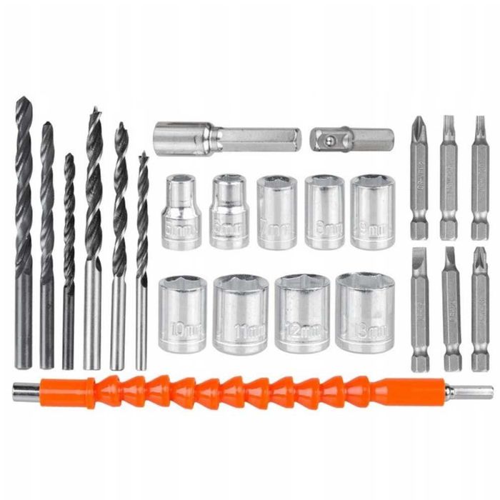 Mocna WKRĘTARKA akumulatorowa udarowa ZESTAW 2x bateria + AKCESORIA