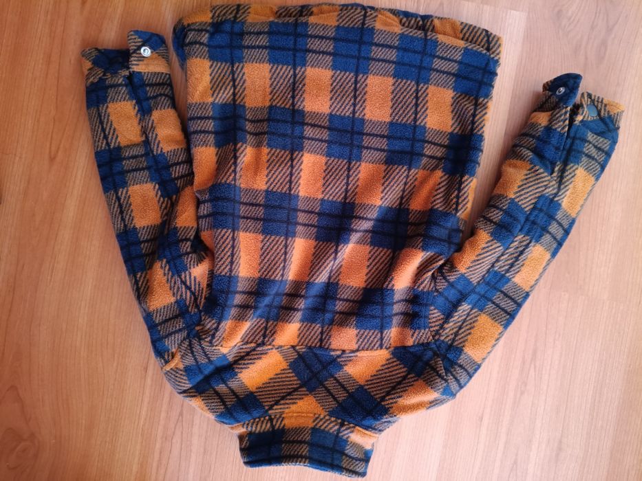 Casaco shacket/ Sobretudo Lupilu Forrado a Borreguito (Xadrez Laranja)