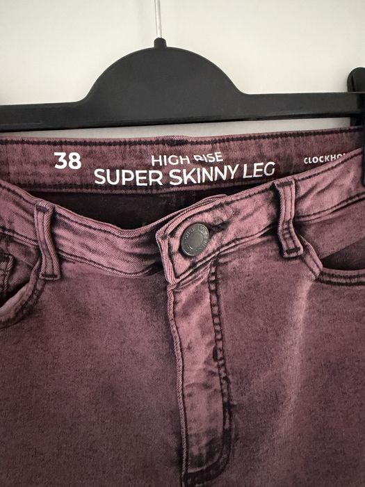 Jeansy super skinny, wysoki stan 38