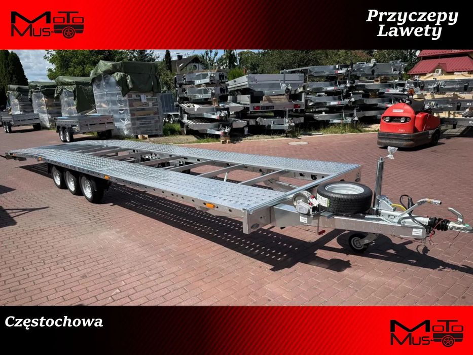Martz Laweta Martz GT PLUS 850/3 3,5T 850x215m 3 osie dwa auta 2 auta VDI  Nowa laweta Martz 850x215 DMC 3500 kg amortyzatory Częstochowa dostawa