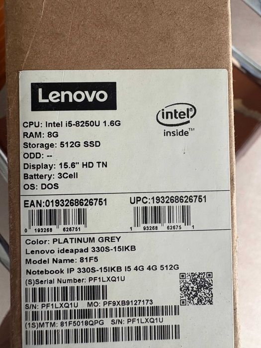 Portátil Lenovo ideapad 15.6"