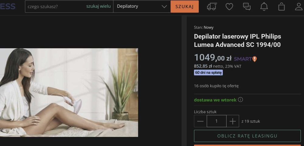 Depilator Philips IPL -50% Ceny