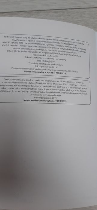 Podręcznik VISION 2, Student' book A2/B1