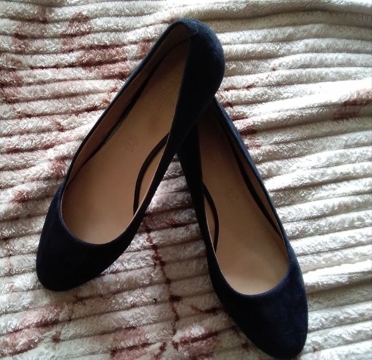 Туфли женские замшевые.цвет тёмно-синий.