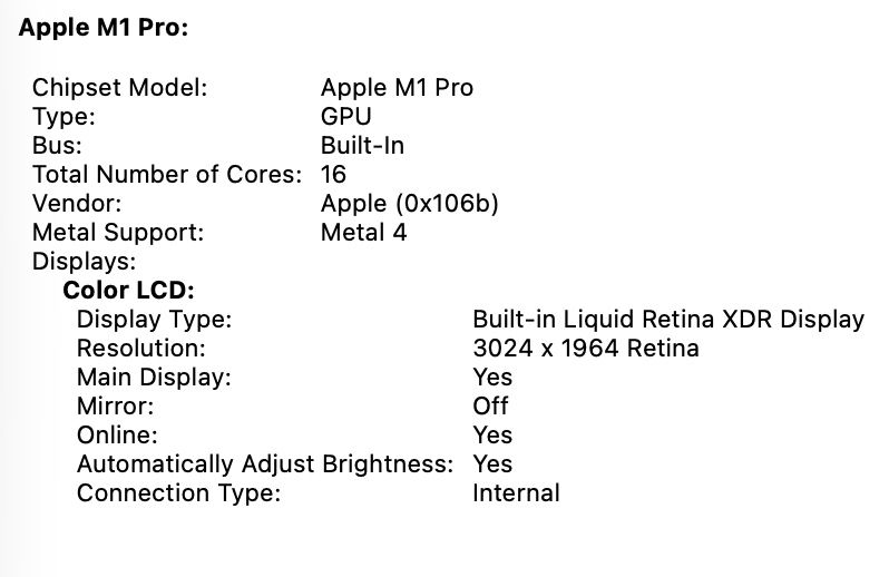 MacBook Pro 14’ 2021 32GB RAM 512GB SSD