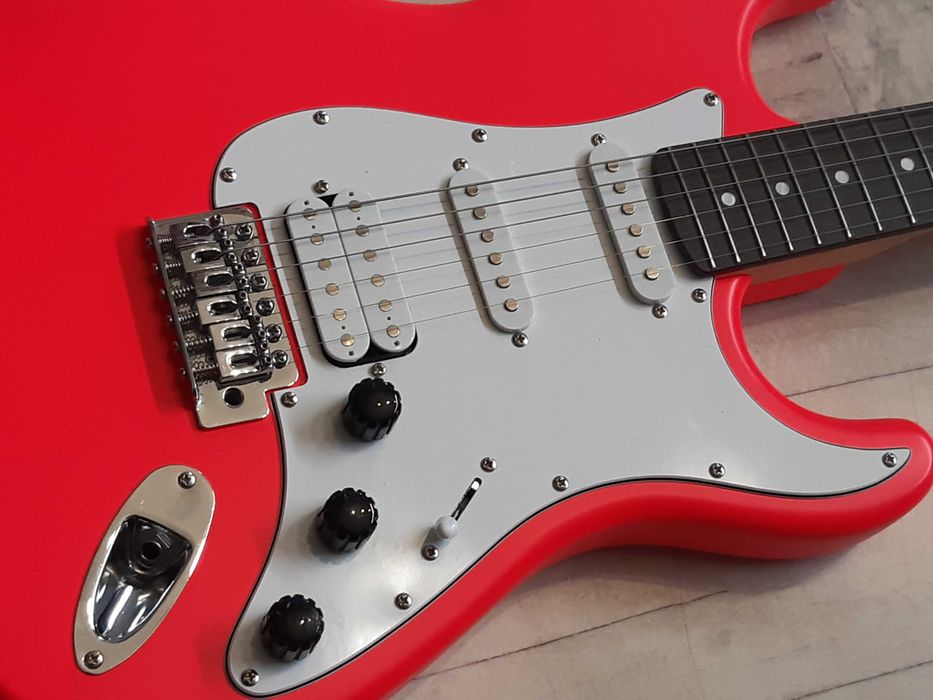 Piękna Gitara Stratocaster- Pink Neon -HSS- wysyłka Gratis lub zamiana