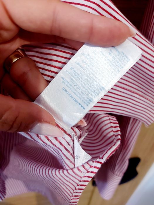 Oryginalna męska koszula w paski Tommy Hilfiger non iron roz L / XL