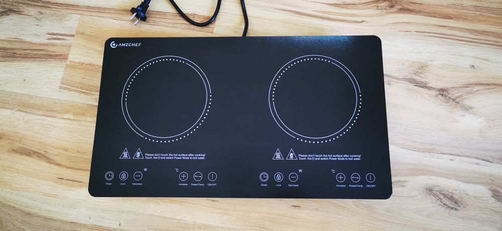 Nowa podwójna płyta indukcyjna AMZCHEF 3500W | Przenośna, Turystyczna