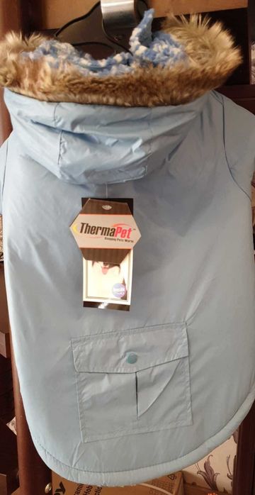 Kurtka dla psa ocieplana nieprzemakalna na polarze roz. XL niebieska