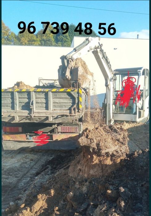 Aluguer de camião grua, carrinha basculante e mini giratória