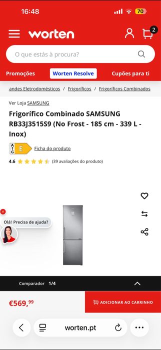 Frigorifico combinado SAMSUNG - No frost