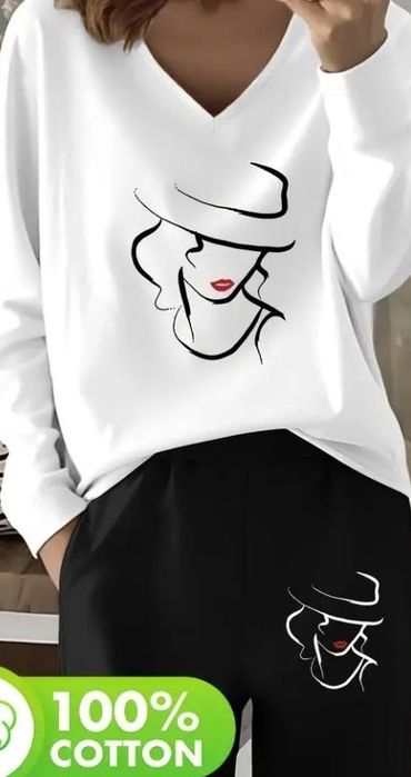 Komplet damski nowy rozmiar XL 100% Bawełna