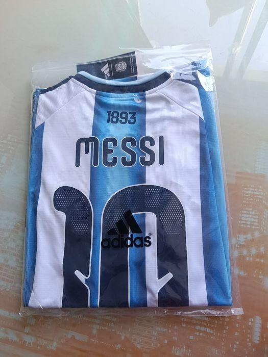 Camisolas Messi Argentina com badge de campeão