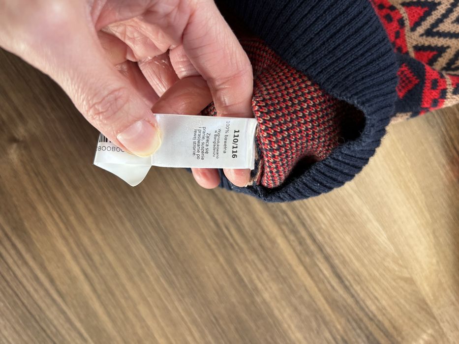 Wólczanka#sweter świąteczny#ojciec L+syn110/116#bawełna