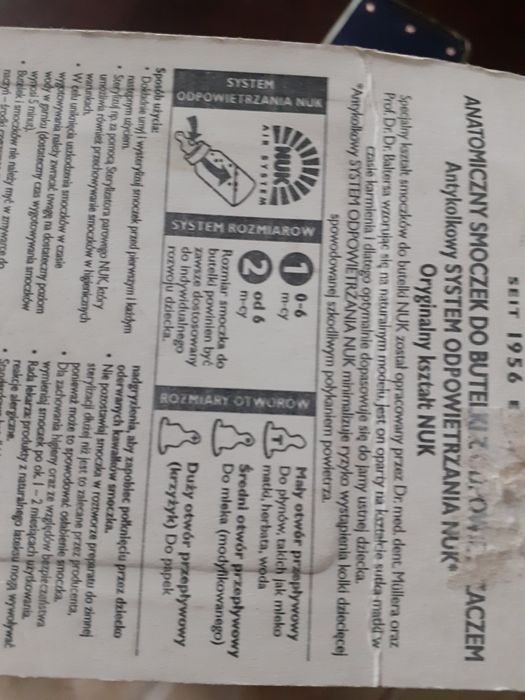 Smoczki dla niemowląt do butelki nuk 0-6m